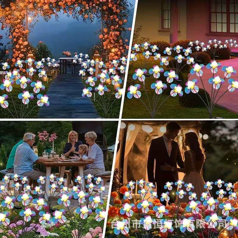 Solar Fiber Optic Butterfly Flower Colorful Garden Lamp - Outdoor Courtyard Decorative Landscape Lighting