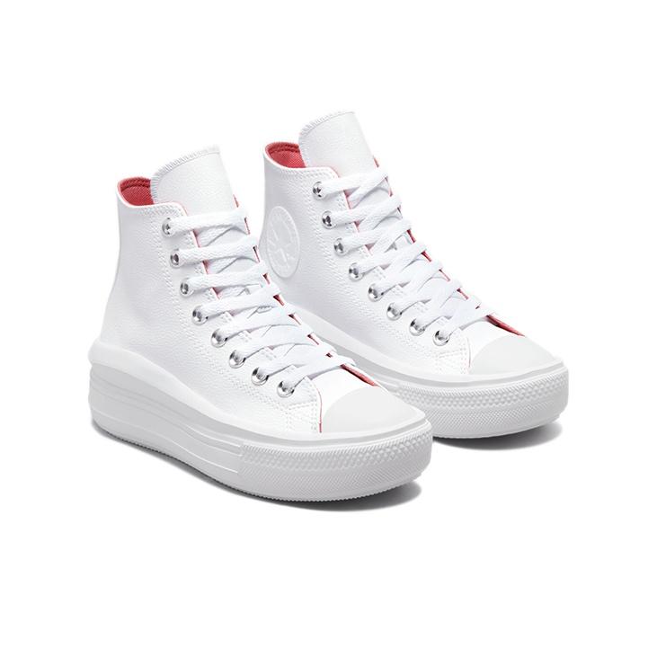 Converse Chuck Taylor All Star Move Comode Suola Spessa Casual Antiscivolo Resistenti Scarpe Alte in Tela Donna sneakers Bianche 571622C