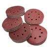 100PCS 5 Inch 8 Hole Red Sanding Disc Flap Sandpaper Velour Dry Polishing Self Adhesive Backing Grit Polish Pad