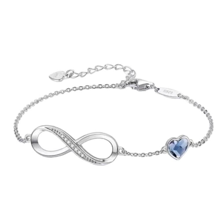 Bracciale Cuore Zircone Infinito Europeo e Americano: Regalo di Gioielli alla Moda per San Valentino