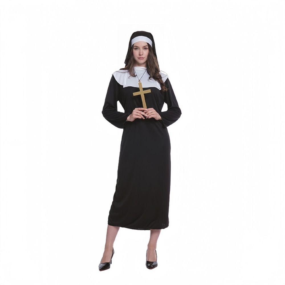 Retro Design Virgin Mary Costume Full Length Religious Cosplay Outfit Themed Performance