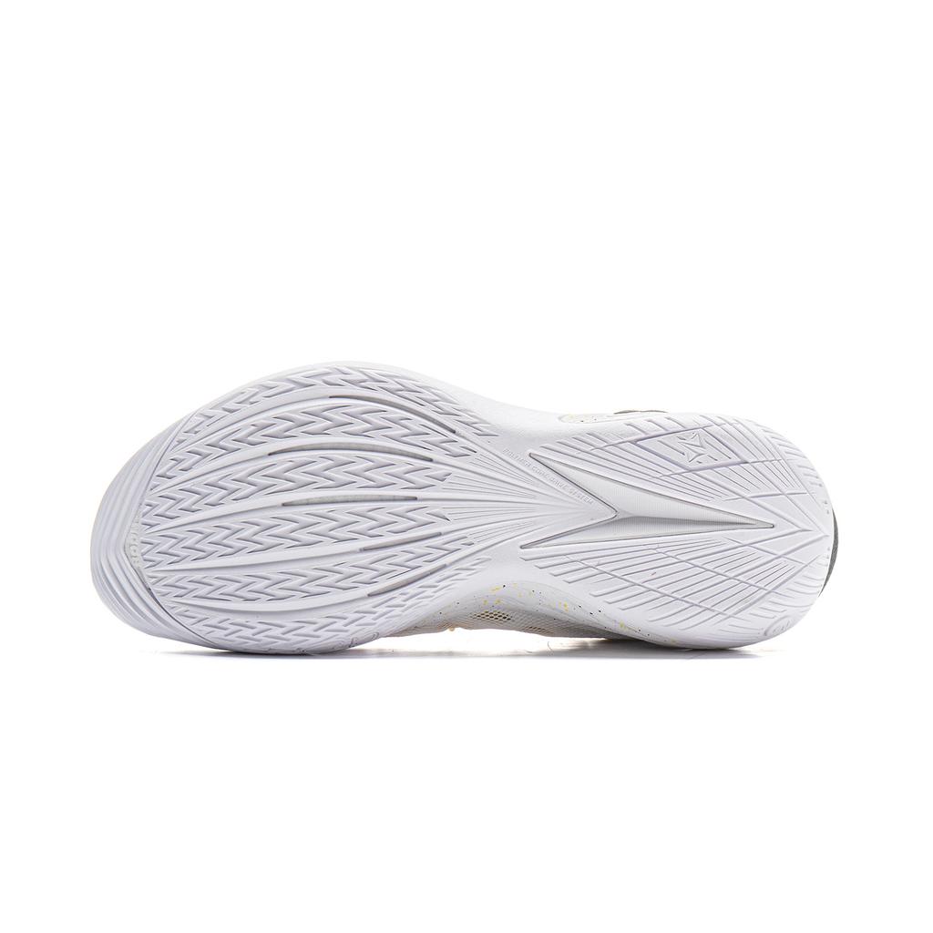 New LiNing Buckets Shock Absorbers Slip Resistant Breathable Low Top Basketball Shoes Men's White Yellow ABAV051-15