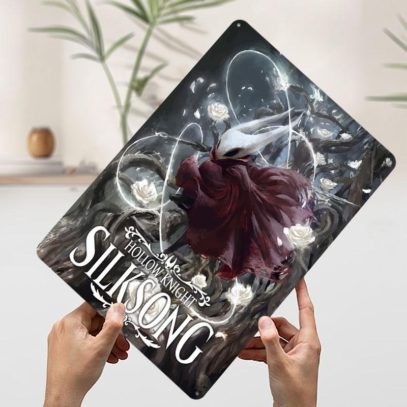 Hollow Knight Silksong Game Art Printed Poster Customized Wall Art Retro Vintage Metal Tin Signs for Room House Bar Accessories
