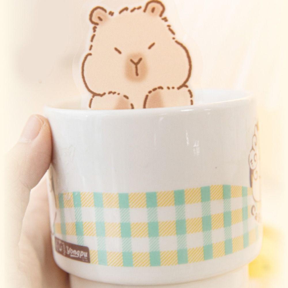 

Наклейки с изображением кошки капибары, щенок капибары, наклейки для парка развлечений, наклейки с медведем, десерт, подарок на день рождения