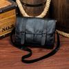 Retro PU Leather Satchel One-shoulder Zipper Backpack Travel Small Bag Casual Diagonal Chest Bag Trendy Men's Messenger Bag