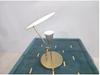 Mid-Century Italian Raw Brass and White Table Lamp Bedroom & Office Lighting Reflector Light