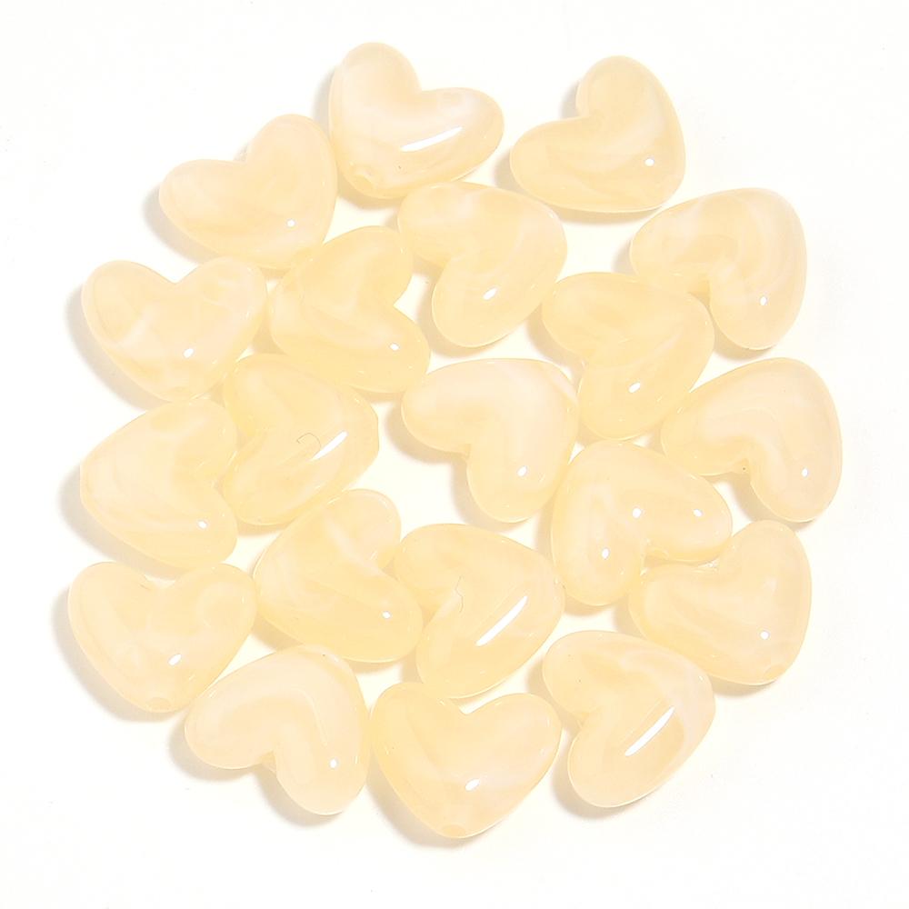20pcs 14x12mm Double Color Acrylic Heart Beads Love Heart Loose Bead For Jewelry Making DIY Bracelets Necklace Keychain Supplies