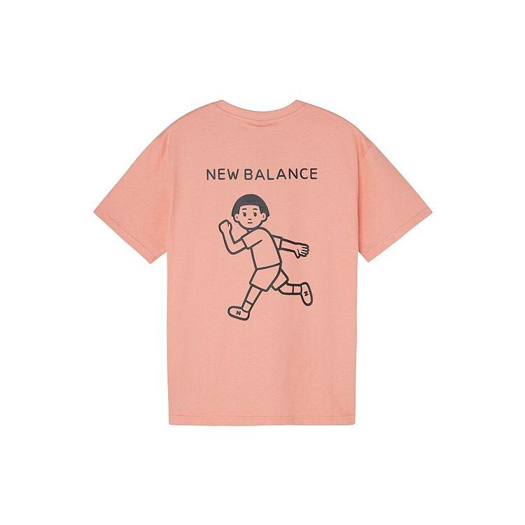 

New Balance Fun Pattern Повседневная футболка с круглым вырезом и короткими рукавами Женские топы Розовый AWT02379-PCH
