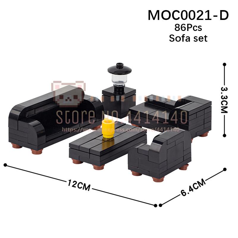 

Мебель для дома MOC Строительные блоки Городская сцена Сделай сам Кухня Кровать Диван Туалет Ванна Модель Украшение Сборка Кирпичики Игрушки Для Детей