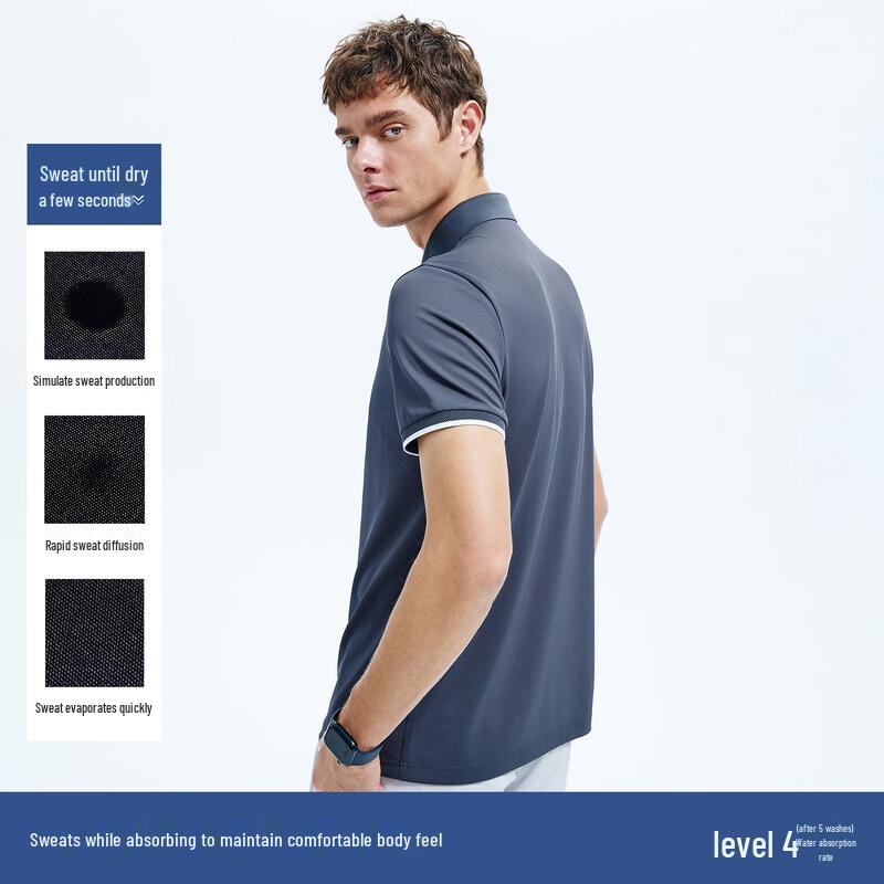 Navigare Men's Sun Protection Quick-Dry Cooling Polo T-Shirt