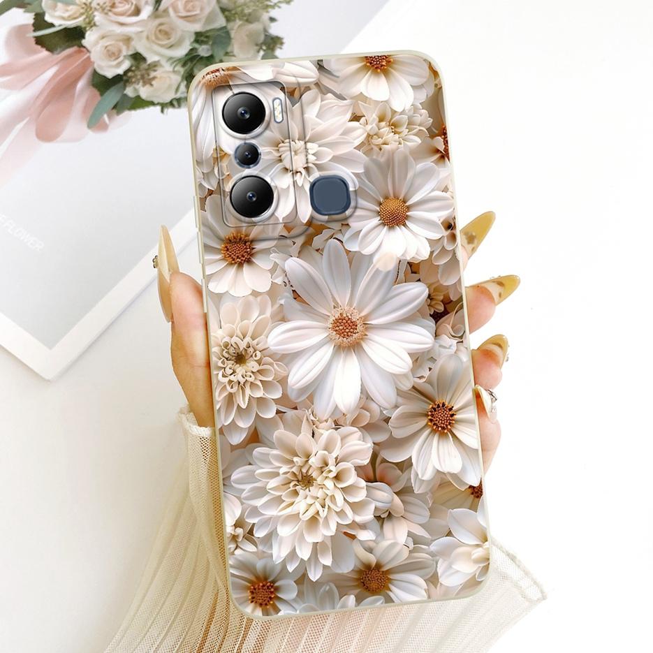 For Infinix Hot 20i Case Hot 20S X6827 Luxury Flowers Candy Painted Cover Soft Silicone Case For Infinix Hot 20 Play Hot20 Shell