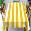 1 Piece Striped Tablecloth - Yellow and White Vertical Stripes, Polyester Rectangular Tablecloth for Dining Tables, Parties