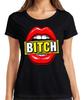 Bitch Saying Lips Red Pop Art Cheeky Gift Girlfriend Party Ladies TShirt