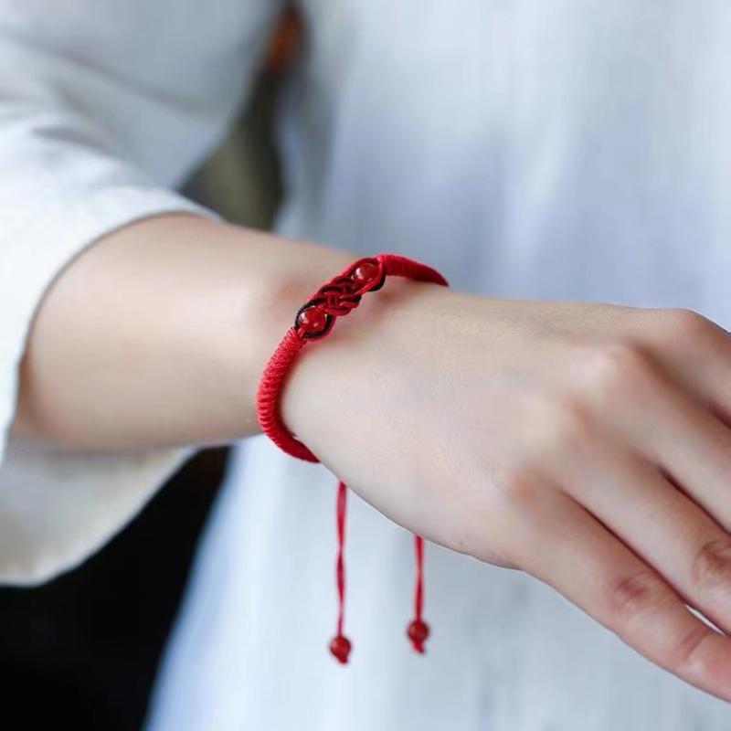 Red Black Woven Bracelet China Vajra Knot Wristbands Fashion Adjustable Couple Bangles For Men Women Lucky Jewelry Gift
