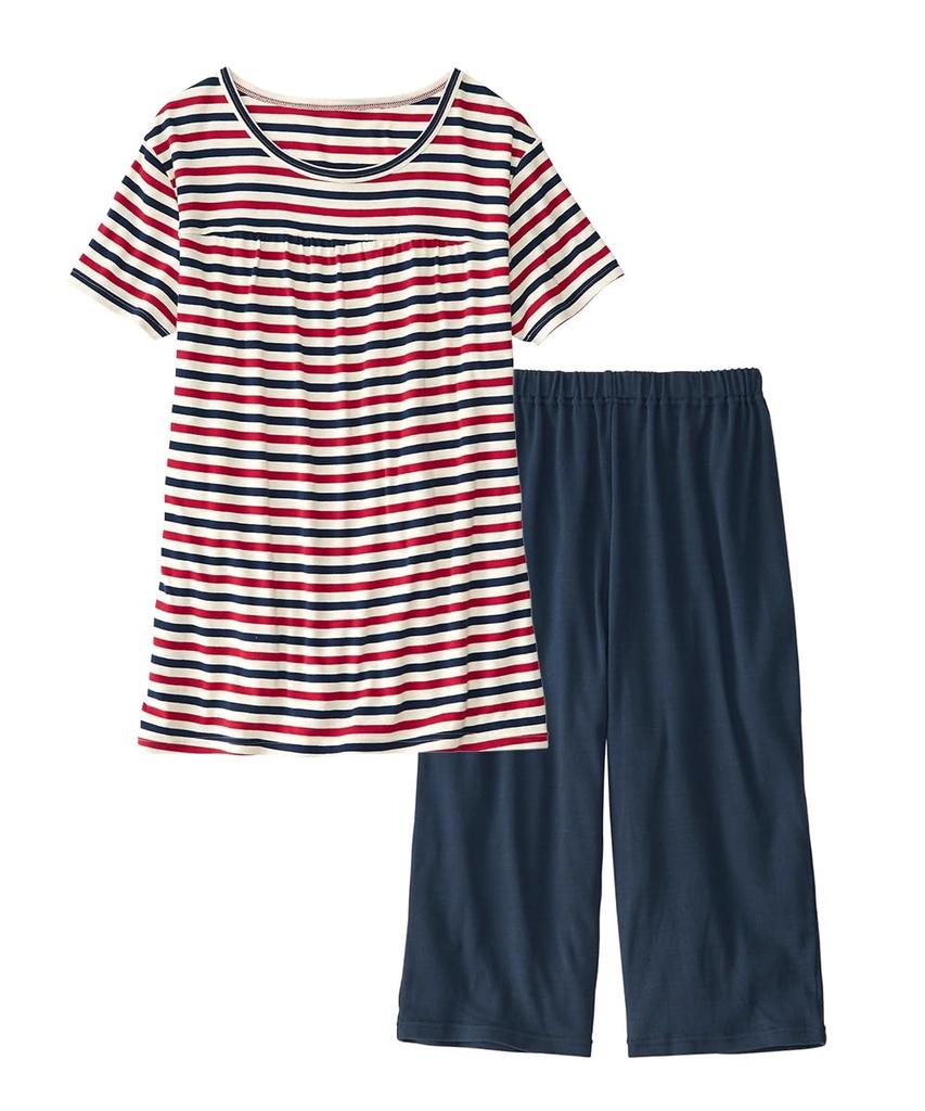 Nissen Soft and Size 6L Women's Pajama/Loungewear Set, 100% Cotton, Smooth, Tricolor,