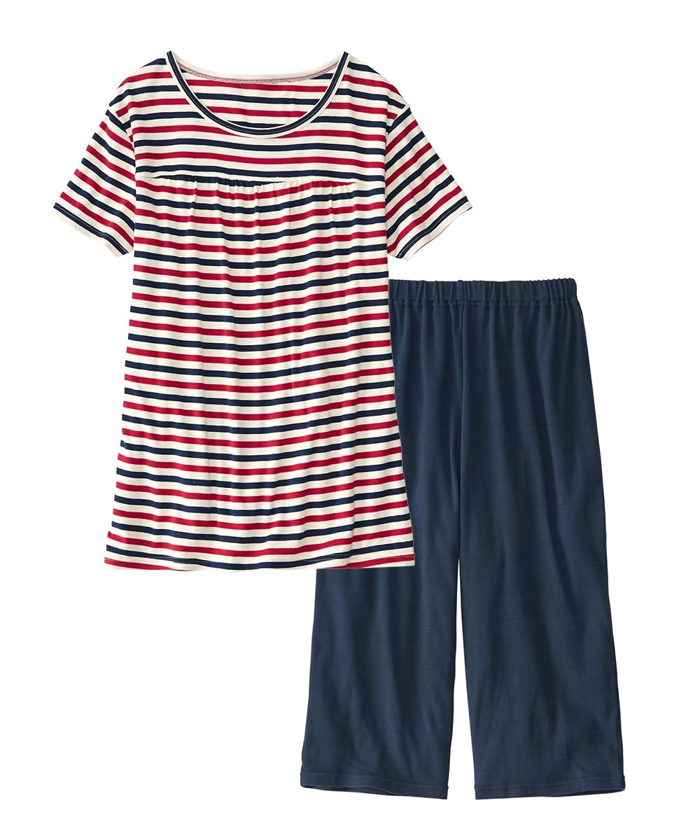 

Nissen Soft and Size 6L Women s Pajama/Loungewear Set, 100% Cotton, Smooth, Tricolor,
