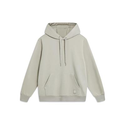 Li Ning China Color Series Solid Color Hooded Casual Long Sleeve Sweatshirt Men Sweatshirt Stone-Grey AWDT963-7