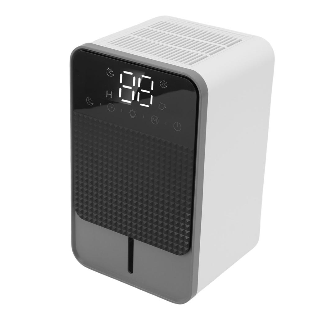 Mały osuszacz 1200 ml z wyświetlaczem cyfrowym, funkcją odszraniania, timerem, alarmem pełnego zbiornika wody, automatycznym wyłączaniem, 7-kolorowym oświetleniem ambientowym