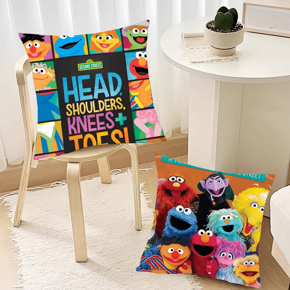 S-Sesame S-Street Movie Pillow Case Square Pillow Bedroom Sofa Leisure Comfort Cushion Car Home Decoration