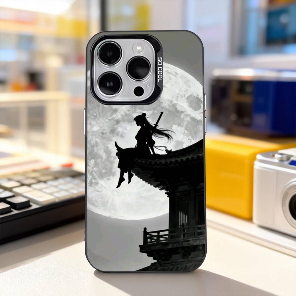 

Samurai Warrior Geisha Cool Phone Case For iPhone 17,16,15,14,13,12,11,Pro,XS,Max,Plus,Mini,SE4,E IMD Matte Black iPhone15