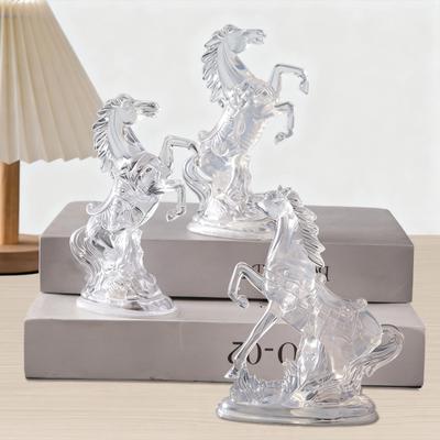 Night Light Acrylic Pony Figure Decorative Night Lamp with Colorful Flashing Lights Battery Operated Festive Room Lighting for Bedroom Desk Car Home