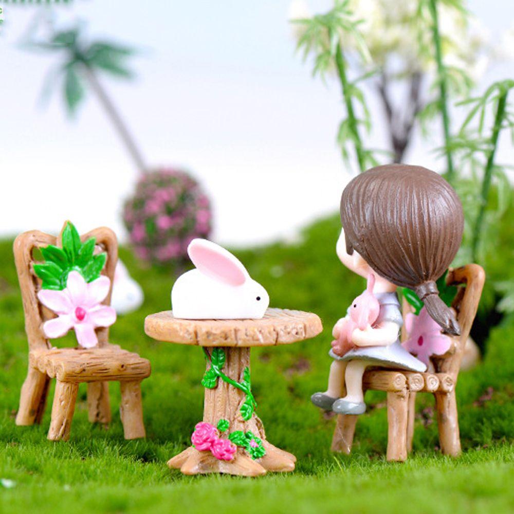 Accessories Home Decor Micro Landscape Garden Furniture Ornament Table and Chairs Mini Miniature