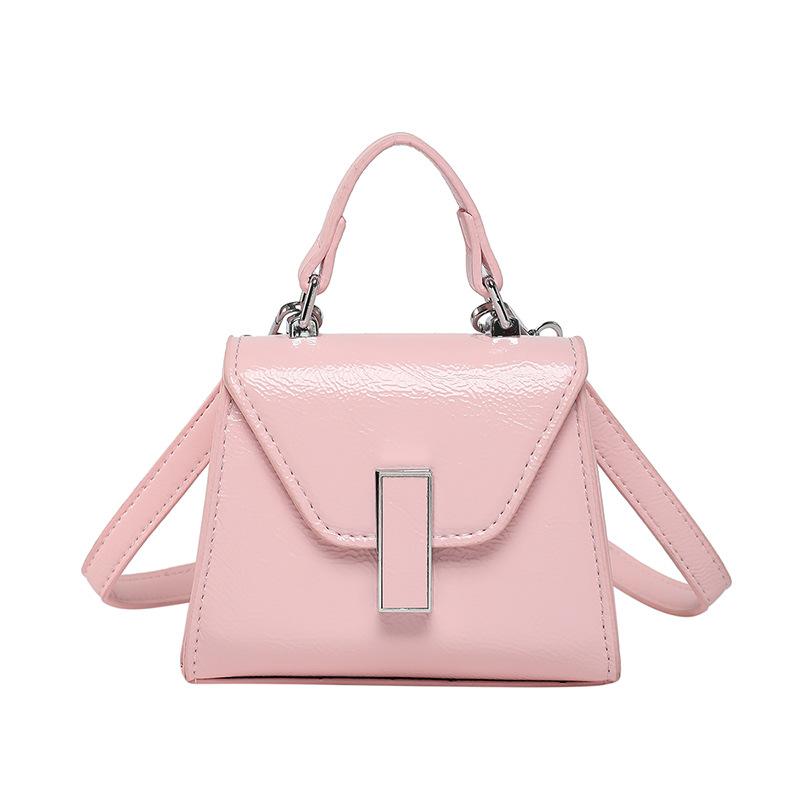 

Модная портативная маленькая квадратная сумка женская простая сумка для поездок на работу с косым ремнем однотонная сумка на плечо в иностранном стиле розовый