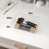 Transparent Desktop Organizer: Built-in Drawer Storage for Stationery and Cosmetics.