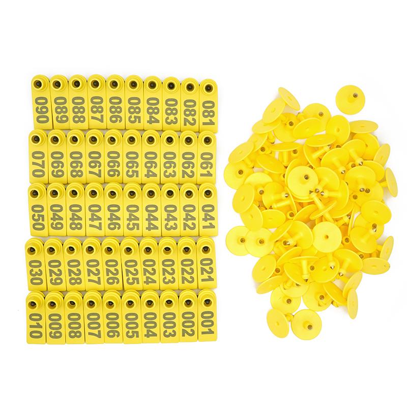 No. 1-500 Sheep Ear Tag Signs with The Word Ear Laser Typing Copper Head Earrings Farm Animal Identification Card 100Pcs