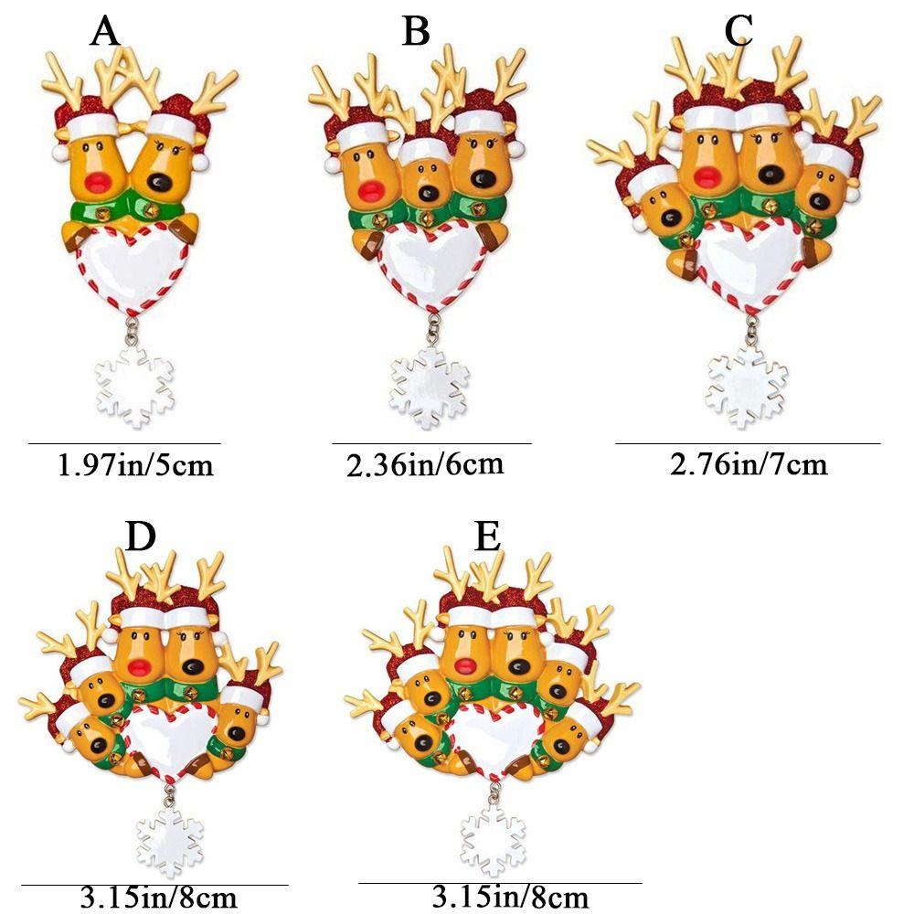 PVC Elk Deer Family Ornament Decorative Reindeer Family Pendant Cute   Christmas Tree