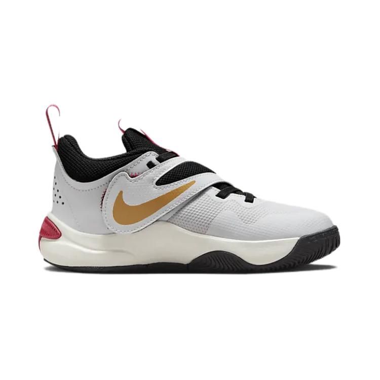 Nike Team Hustle D 11 PS Unisex White Metallic Gold University Red Black DV8994-104