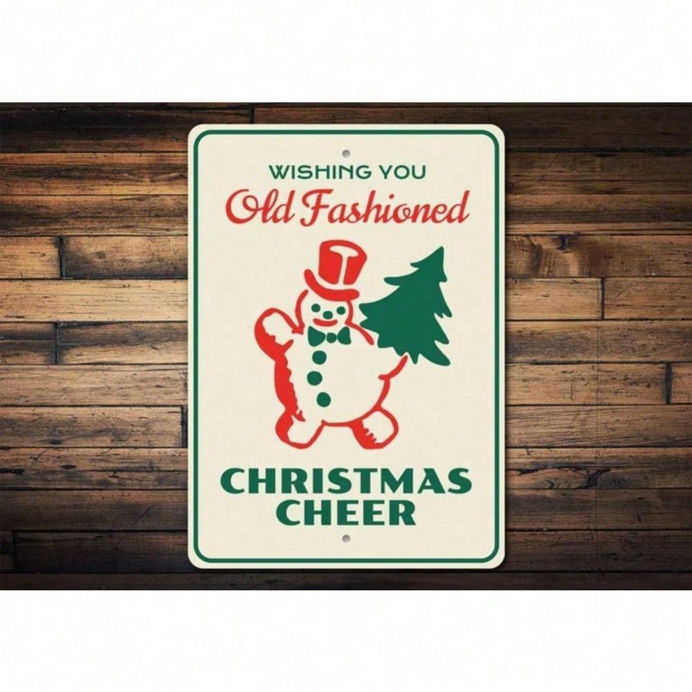 

Vintage Christmas Metal Sign Holiday Wall Art Tin Decor 20x30 різнокольоровий