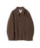 HORLISUN Idaho Snap Button Wool Half Coat Melange Brown