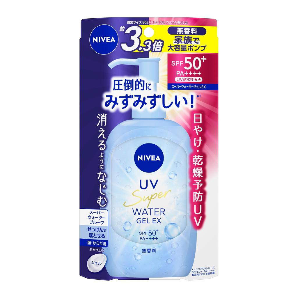 Nivea UV Water Gel EX 80g - Idratante Solare Leggero per Viso e Corpo, Protezione Spettro Ampio SPF