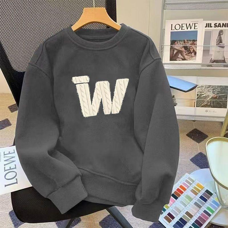 Men's Thick Fleece-Lined Round Neck Hoodie - Autumn/Winter Hipster Style, Loose Fit