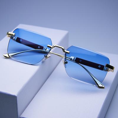 Rimless Sunglasses Rectangle Fashion Popular Women Men Shades New Square Sun Glasses For Female Male Summer Traveling