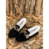 Autumn and Winter Plus Fluffy Metal Decoration One Pedal Warm Doudou Cotton Shoes Large Size Women's Shoes