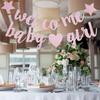 Welcome Baby Banner Glitter Paper Gender Reveal Party Decoration Hanging Flag Baby Shower Birthday Party Supply