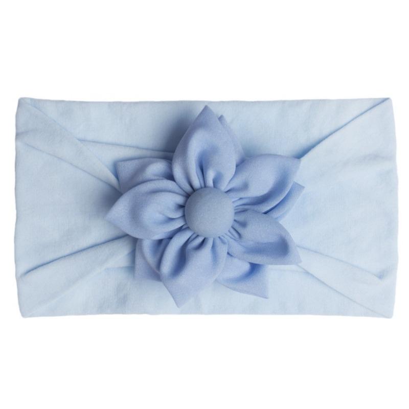 New children's headband, baby soft solid color flower nylon headscarf, thin breathable baby hair accessories