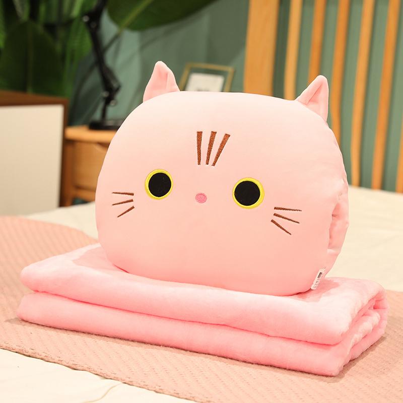30X30Cm Down Cotton Plush Cat Pillow Stuffed Ultra Soft Cartoon Animal Round Hands Burner Back Support Plushie Gift