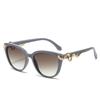 Retro Leopard Gradient Round Women Sunglasses  Luxury Metal Snake Decoration Design Personality Trend Men Sun Glasses Uv400