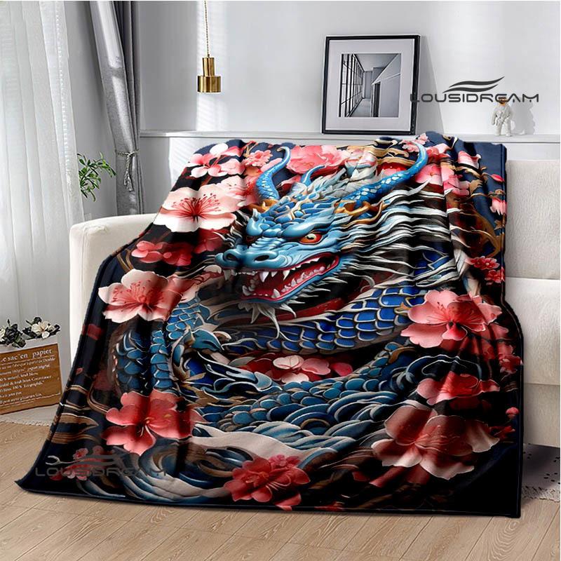 3D Retro dragon Printed blanket Flannel Warm blankets Soft and comfortable blanket bed linings cubre cama Birthday Gift