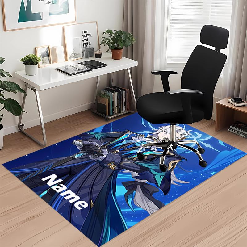 Custom Name Genshin Impact Printed Carpet, for Office Chair Living Room Bedroom Kitchen Room Decor Gifts.