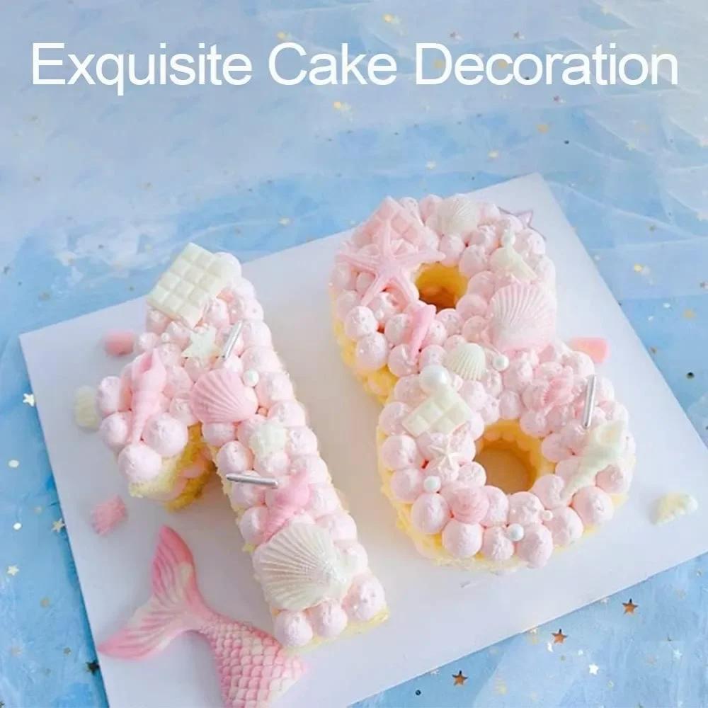 For 4PCS Marine Theme Fondant Silicone Mold Seaweed Sea Fish Crab Coral Conch Sea Shells Shape DIY Handmade Baking Tools