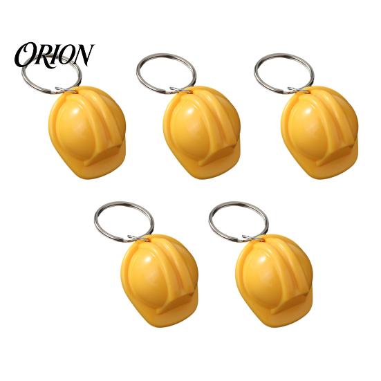 Miniature Helmet Charm 5Pcs Mini Security Keychain, Simulated Construction Key Hard Hat Pendant Ring Holder, Decorative Keychain for Backpacks