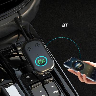 Music Transmitter For Car 2-in-1 Wireless Audio Receiver For Home Stereo Game Consoles Supports 2 Devices Auto-reconnect Radio