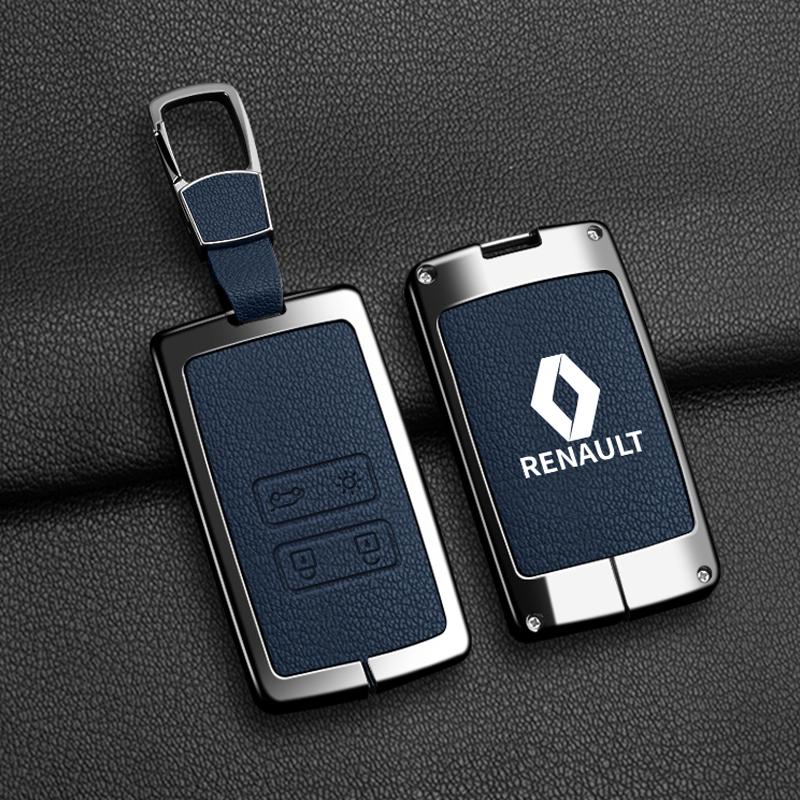 Interior Stickers Zinc Alloy Car Key Case Bag Metal Key Shell For Renault Sandero Duster Clio 5 Captur Austral Kadjar Megane Lo