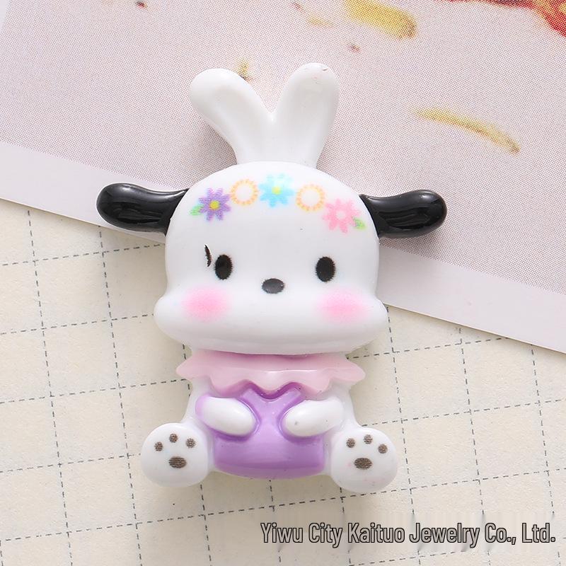 Glossy Cartoon Sanrio Resin Accessories for Phone Cases, Hair Clips, and Storage Boxes
