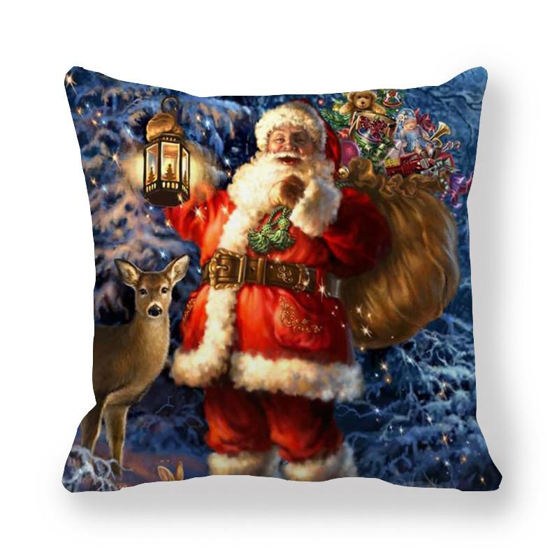 Weihnachts-Niedliche-Katzen-Serie Digitaldruck Kurzer Plüsch Kissenbezüge Dekorativ für Auto Sofa Büro Kissenbezug Haushaltswaren