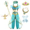 Jasmine Princess 2-Piece Dress Costume, Multiple Accessories, 150cm/8-9 Years, Turquoise